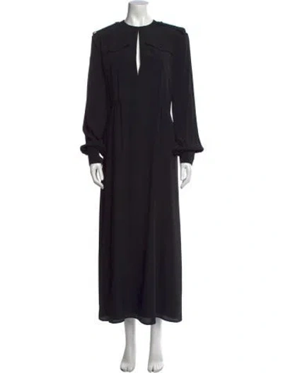 Pre-owned Msgm Crew Neck Long Dress In Black