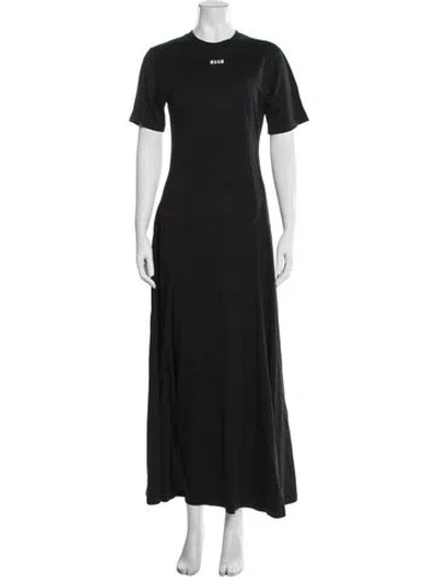 Pre-owned Msgm Crew Neck Long Dress In Blue
