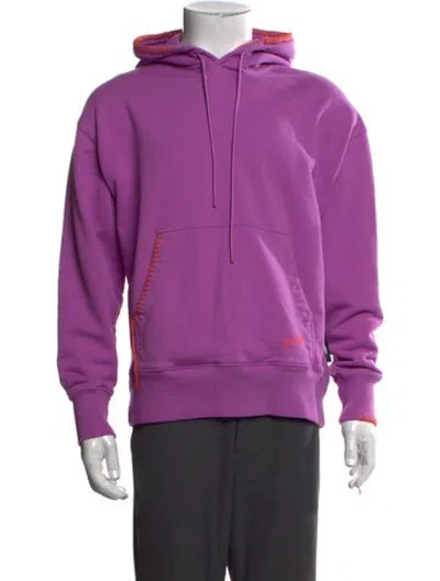 Pre-owned Msgm Crew Neck Long Sleeve Hoodie In Purple