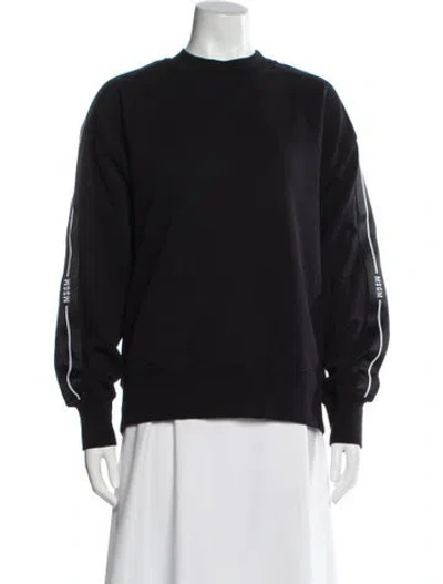 Pre-owned Msgm Crew Neck Long Sleeve Sweatshirt In Black