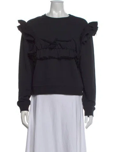 Pre-owned Msgm Crew Neck Long Sleeve Sweatshirt In Black