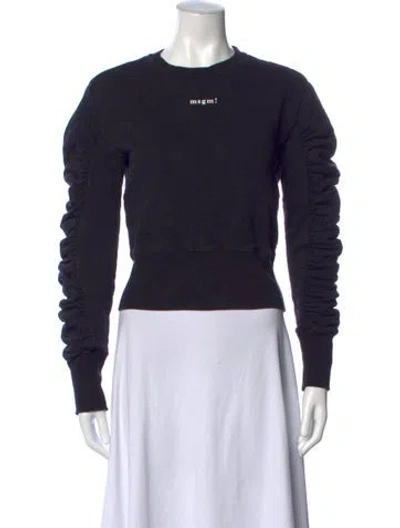 Pre-owned Msgm Crew Neck Long Sleeve Sweatshirt In Black