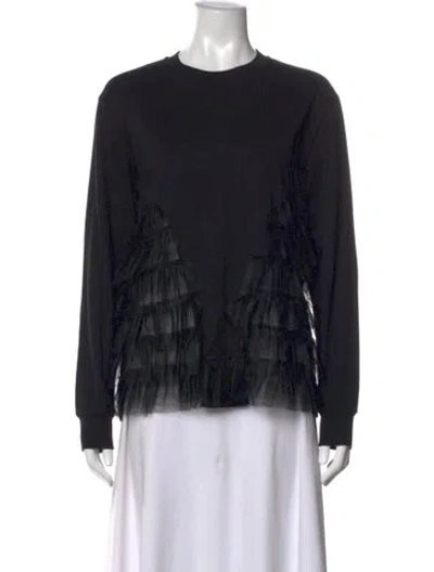 Pre-owned Msgm Crew Neck Long Sleeve Sweatshirt In Black