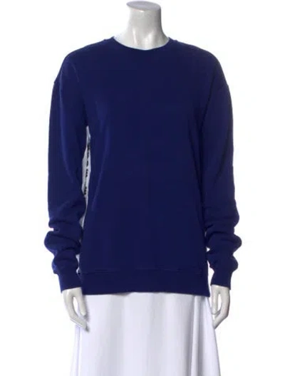 Pre-owned Msgm Crew Neck Long Sleeve Sweatshirt In Blue