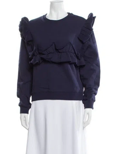 Pre-owned Msgm Crew Neck Long Sleeve Sweatshirt In Blue