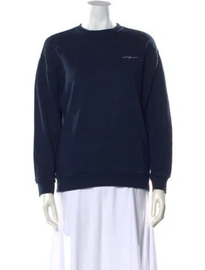 Pre-owned Msgm Crew Neck Long Sleeve Sweatshirt In Blue