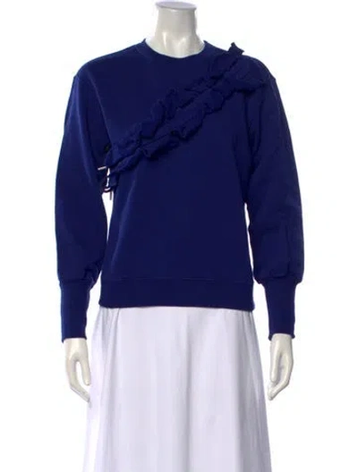 Pre-owned Msgm Crew Neck Long Sleeve Sweatshirt In Blue
