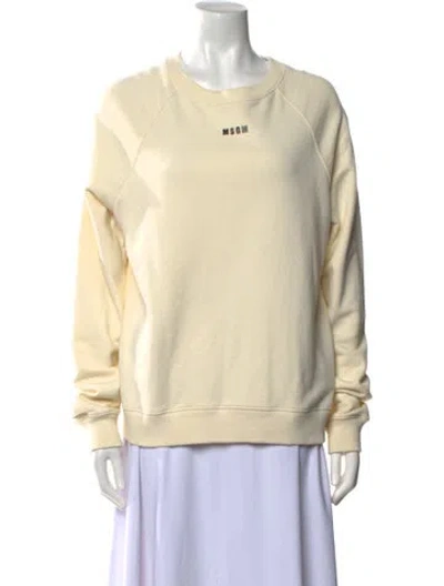 Pre-owned Msgm Crew Neck Long Sleeve Sweatshirt In Neutral