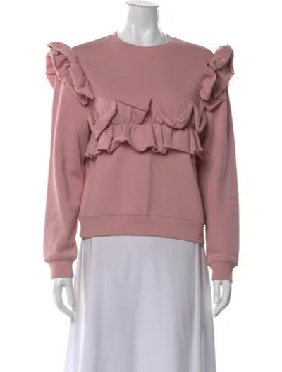 Pre-owned Msgm Crew Neck Long Sleeve Sweatshirt In Pink