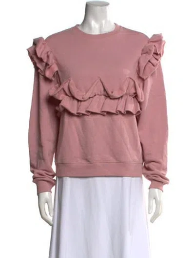 Pre-owned Msgm Crew Neck Long Sleeve Sweatshirt In Pink
