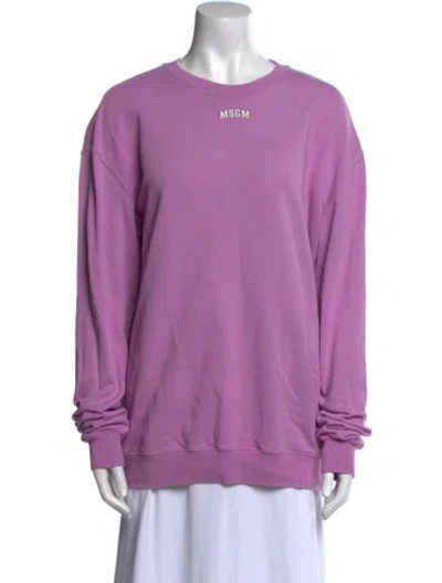 Pre-owned Msgm Crew Neck Long Sleeve Sweatshirt In Purple