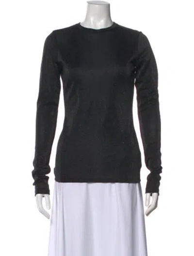 Pre-owned Msgm Crew Neck Long Sleeve Top In Black