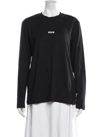 Pre-owned Msgm Crew Neck Long Sleeve T-shirt W/ Tags In Blue