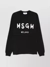 Msgm Crew Neck Long Sleeves Sweatshirt In Black