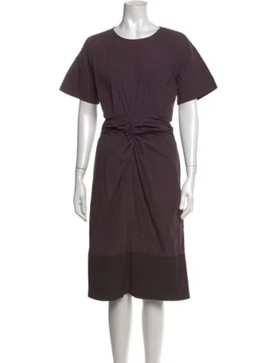 Pre-owned Msgm Crew Neck Midi Length Dress In Purple