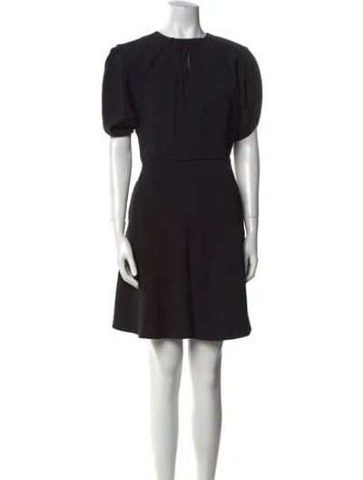 Pre-owned Msgm Crew Neck Mini Dress In Black