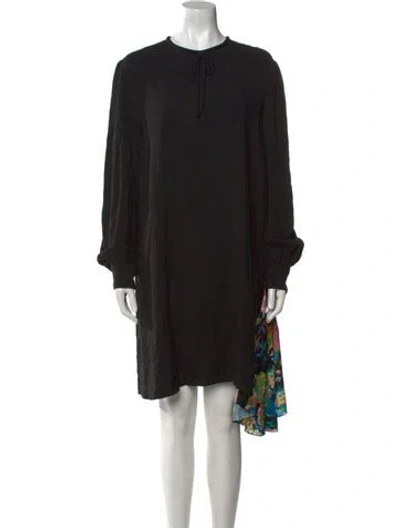 Pre-owned Msgm Crew Neck Mini Dress In Black