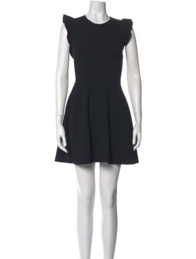 Pre-owned Msgm Crew Neck Mini Dress In Black