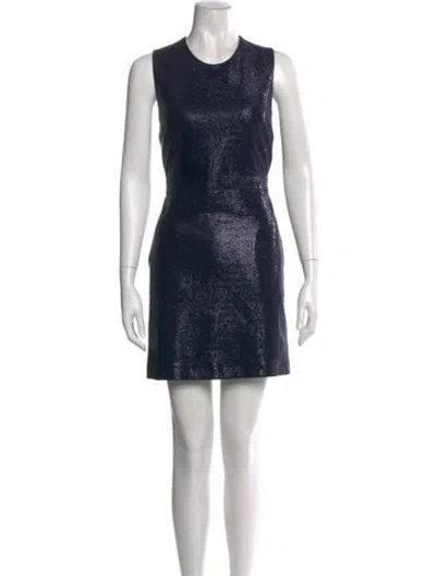 Pre-owned Msgm Crew Neck Mini Dress In Black