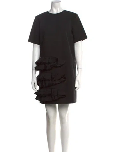 Pre-owned Msgm Crew Neck Mini Dress In Black