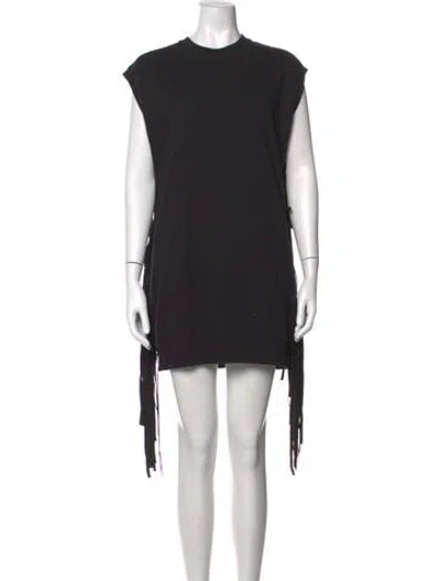 Pre-owned Msgm Crew Neck Mini Dress In Black