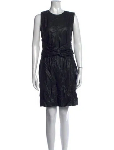 Pre-owned Msgm Crew Neck Mini Dress In Black