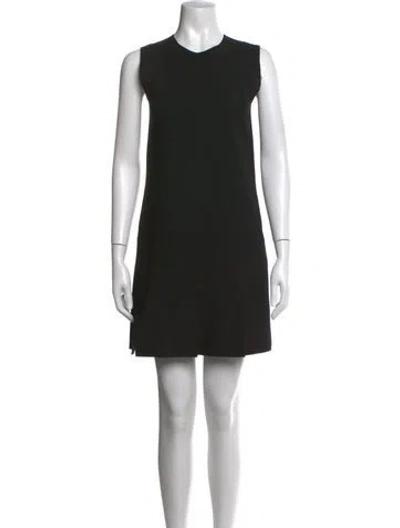 Pre-owned Msgm Crew Neck Mini Dress In Black