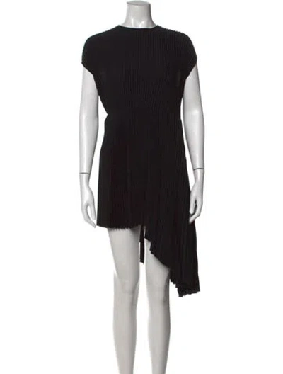 Pre-owned Msgm Crew Neck Mini Dress In Black