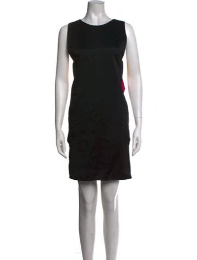Pre-owned Msgm Crew Neck Mini Dress In Black