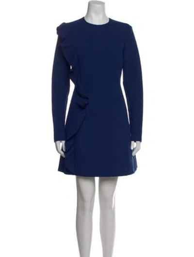 Pre-owned Msgm Crew Neck Mini Dress In Blue