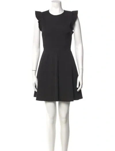 Pre-owned Msgm Crew Neck Mini Dress In Gray