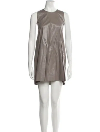 Pre-owned Msgm Crew Neck Mini Dress In Neutral