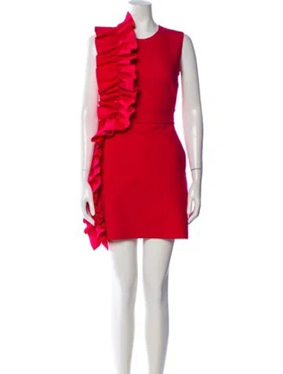 Pre-owned Msgm Crew Neck Mini Dress In Pink