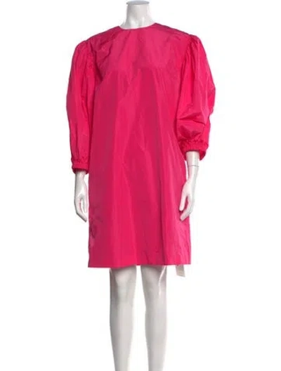 Pre-owned Msgm Crew Neck Mini Dress In Pink