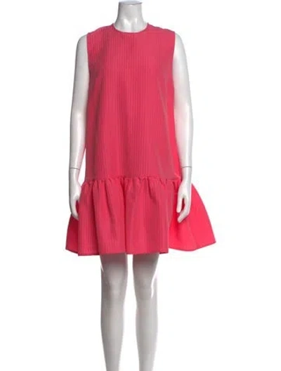 Pre-owned Msgm Crew Neck Mini Dress In Pink