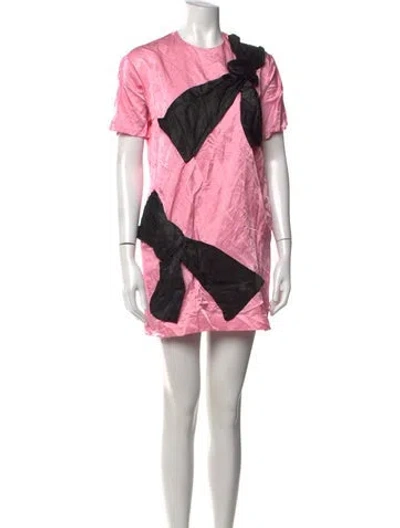 Pre-owned Msgm Crew Neck Mini Dress In Pink