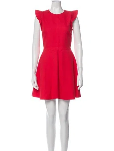 Pre-owned Msgm Crew Neck Mini Dress In Red
