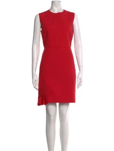Pre-owned Msgm Crew Neck Mini Dress In Red