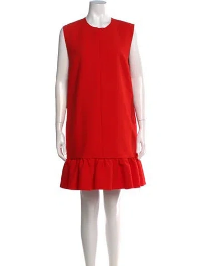 Pre-owned Msgm Crew Neck Mini Dress In Red
