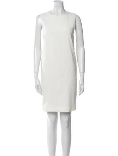 Pre-owned Msgm Crew Neck Mini Dress In White