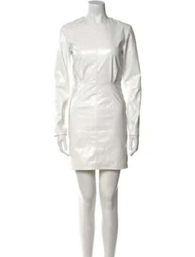 Pre-owned Msgm Crew Neck Mini Dress In White