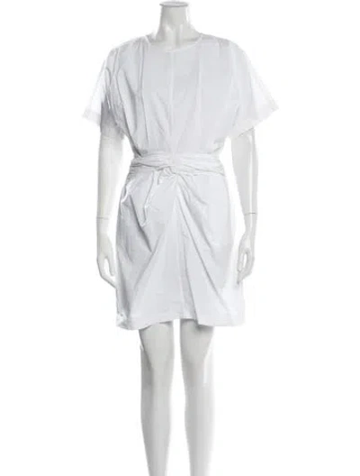 Pre-owned Msgm Crew Neck Mini Dress In White