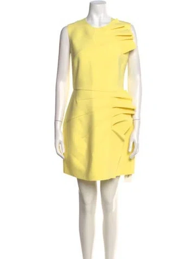 Pre-owned Msgm Crew Neck Mini Dress In Yellow