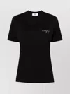 Msgm Crew Neck Short Sleeve Straight Hem Top In Black