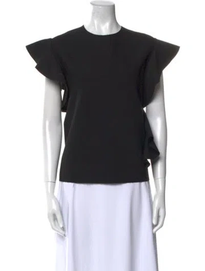 Pre-owned Msgm Crew Neck Short Sleeve Top In Black