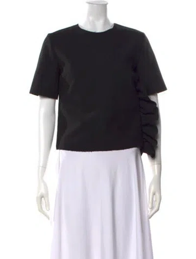 Pre-owned Msgm Crew Neck Short Sleeve Top In Black