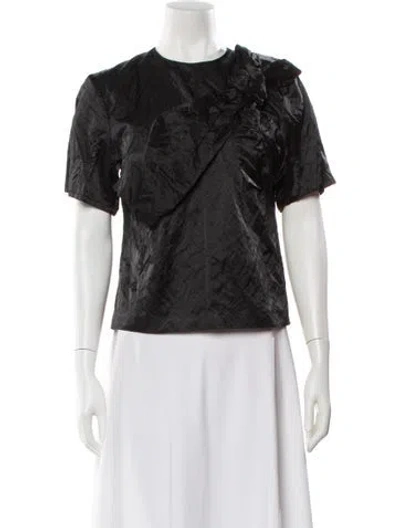 Pre-owned Msgm Crew Neck Short Sleeve Top W/ Tags In Black