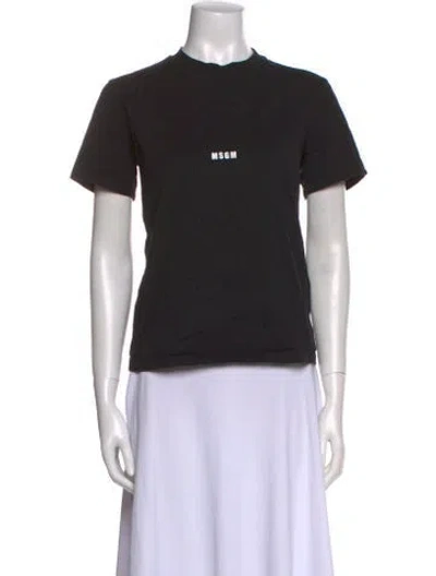 Pre-owned Msgm Crew Neck Short Sleeve T-shirt In Black