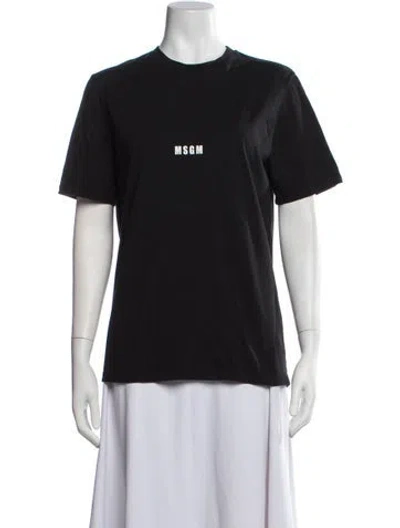 Pre-owned Msgm Crew Neck Short Sleeve T-shirt In Black