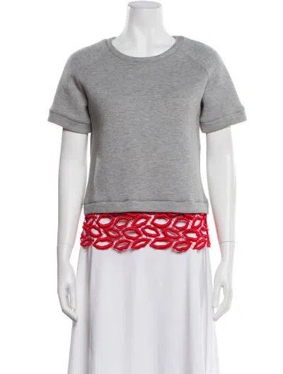 Pre-owned Msgm Crew Neck Short Sleeve T-shirt In Gray